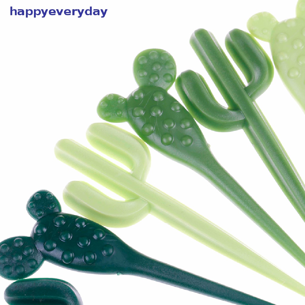 [happy] 6pcs/pack Garpu Buah Kaktus Dessert Forks Tusuk Gigi Peralatan Makan Anak Food Picks [ID]