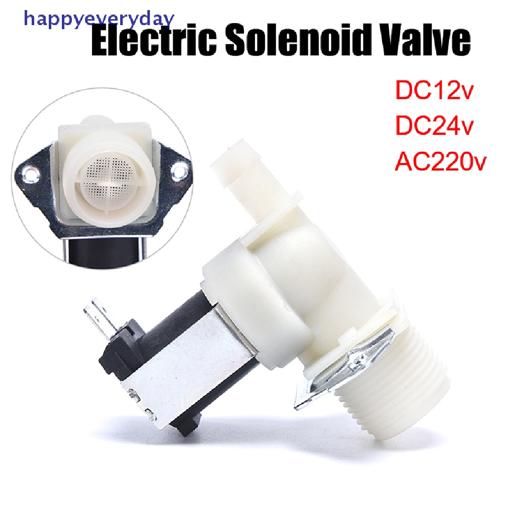 [happy] Dc12v 24V AC220V Katup Pembuangan Air Plastik Solenoid Masuk Air Listrik [ID]