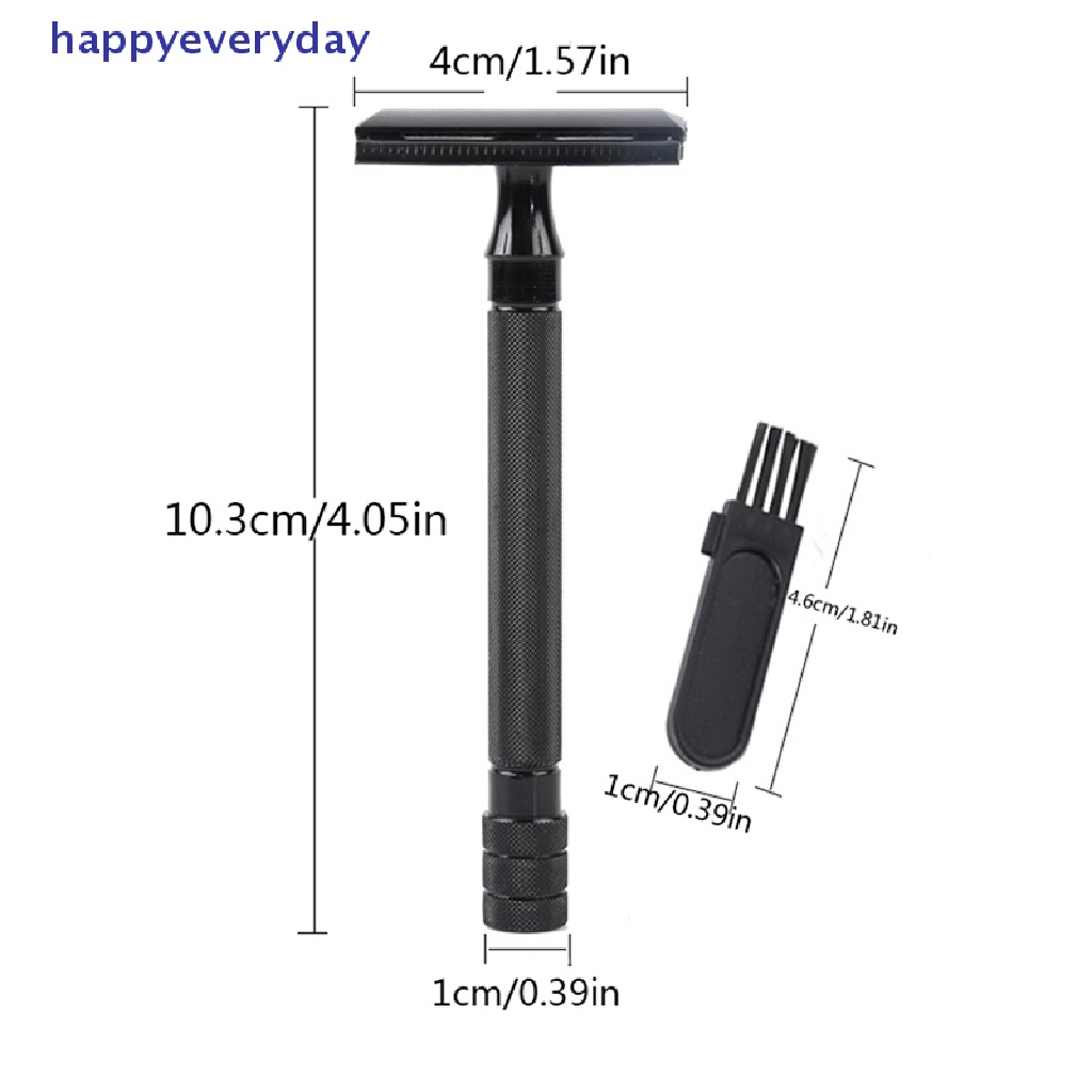 [happy] Classic Mens Cukur Silet Adjustable Safety Dengan Sikat &amp; Pisau Kecil [ID]
