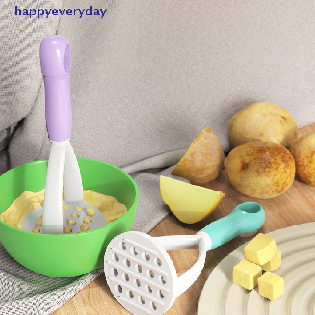 [happy] Kitchen Portable Manual Potato Masher Labu Lumpur Press Alat Buah Sayur [ID]