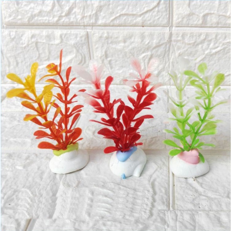 TANAMAN HIAS HIASAN AQUARIUM PLASTIK TANAMAN PLASTIK AQUARIUM AQUASCAPE