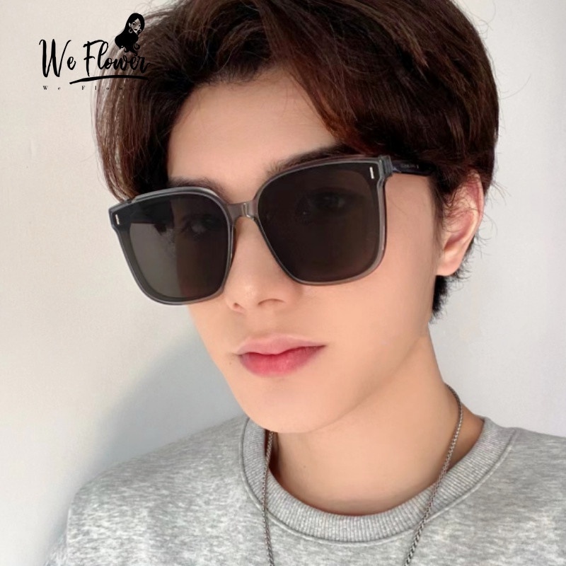We Flower Trendy Frida Big Square Black Sunglasses Untuk Pria Wanita Chic UV400 Protection Eyewear Cool Oversized Shades Outdoor Fashion Liburan Mengemudi Sunnies Eyeglasses
