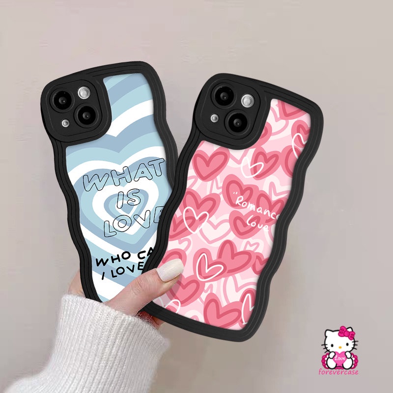 Casing Infinix Hot 10 11 12 9 Play Note G96 12Pro 10Pro 12 Hot 10s 20s 8 12Pro 20 9 12i 10Lite 10 11s Smart 5 6 4 Plus Romantic Couple Love Heart Wavy Edge Cover