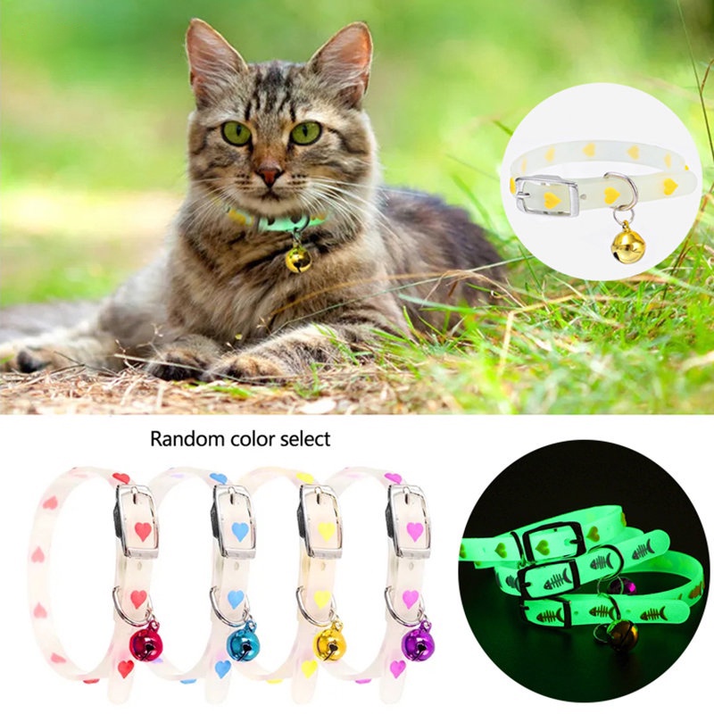 1 Pc Acak Silikon Neon Kerah Hewan Peliharaan Glow Di Malam Hari Anjing Kucing Kalung Anak Kucing Anjing Dress-Up Kerah Bercahaya Adjustable Bell Leher Cincin Hewan Peliharaan Luar Ruangan Anti-Hilang Aksesoris