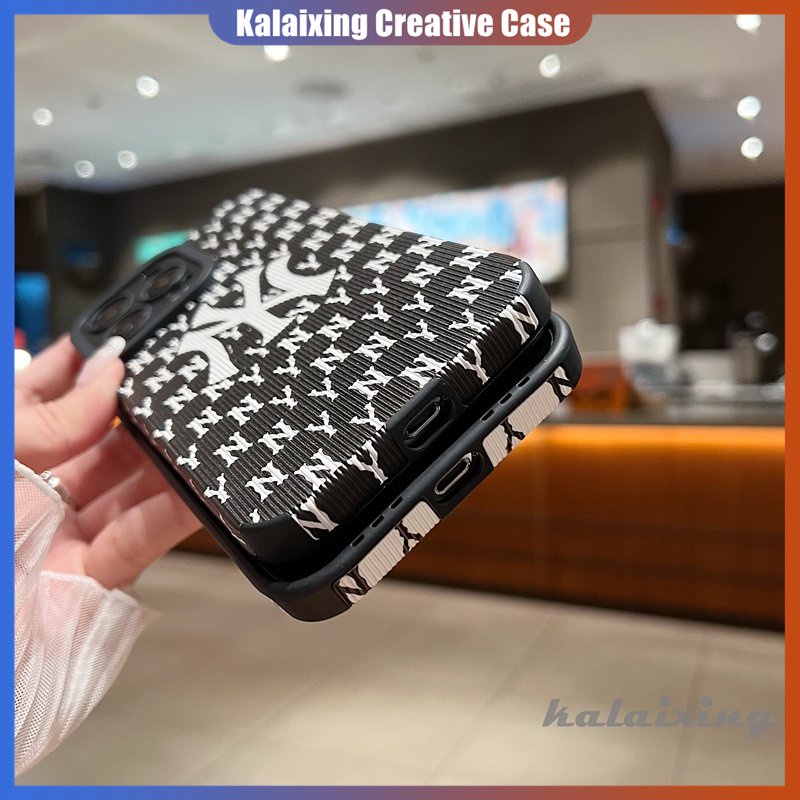 Casing Kulit Motif Fashion Sederhana Untuk iPhone14 Pro Max14 13 12 11 Pro Max Xs Xr Xs Max7 8 Plus Tepi Lurus Kotak Lembut Penutup Belakang