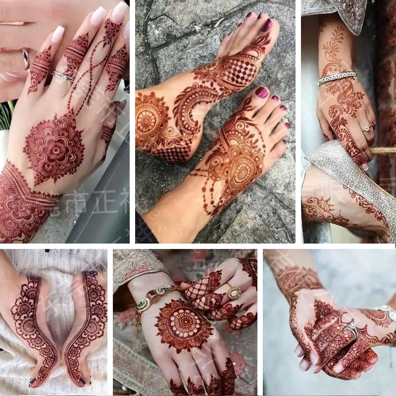 ~AB~ Henna Instan Maroon Hena Tatoo Tattoo Pengantin Hena Wedding