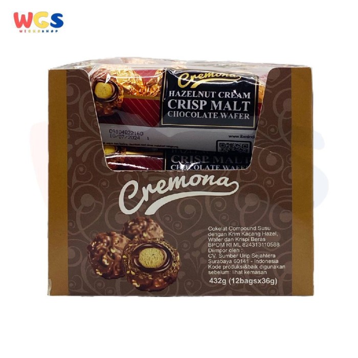 Cremona Hazelnut Cream Crisp Malt Chocolate Wafer 3 x 12,5gr