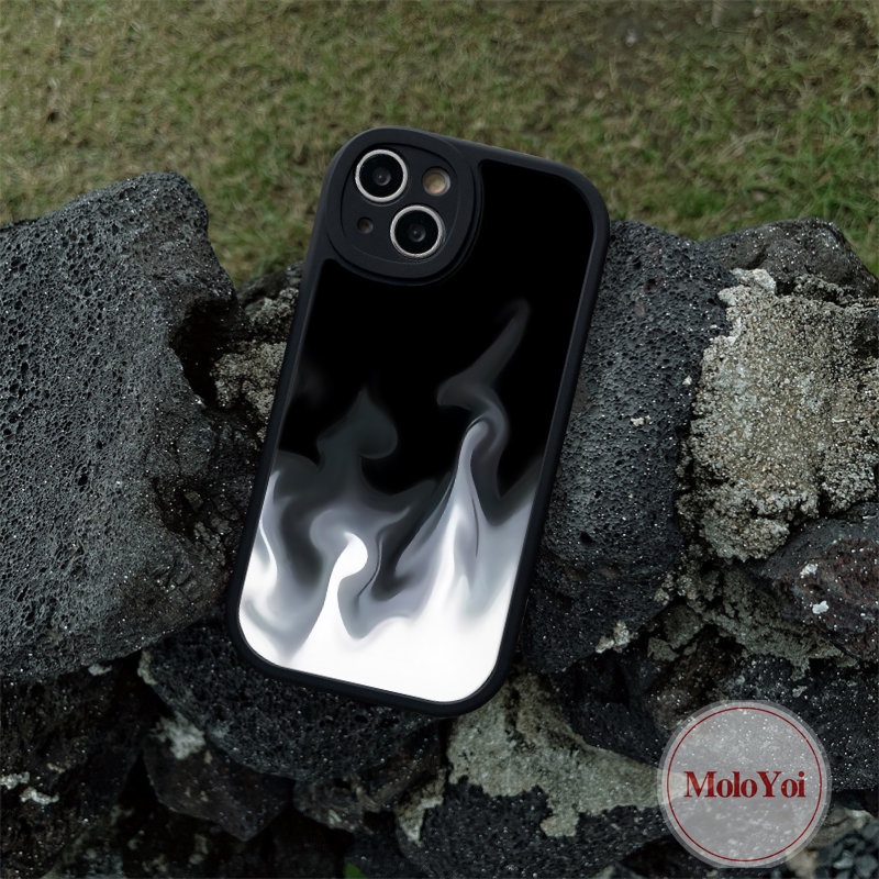 Kompatibel Untuk iPhone XR 7plus 11 12 13 14 Pro Max7 6 6s 8 14 Plus XS X MAX SE 2020 Api Sederhana Hitam Lembut TPU Cover