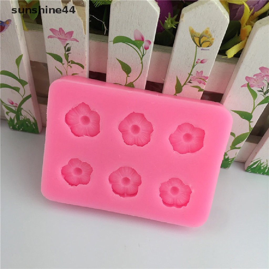 Sunshine 1Pc Enam Lubang Bunga Kecil Daisy Blossom Cetakan Silikon DIY Dessert Baking Mold ID