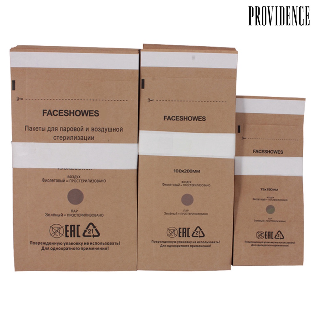 Providence 100 Pcs Disposable Disinfection Bags Self-Sealing Tahan Panas Universal Sanitary Pouch Profesional Multi-Use Nail Art Alat Sterilisasi Kraft Bags Rumah Digunakan
