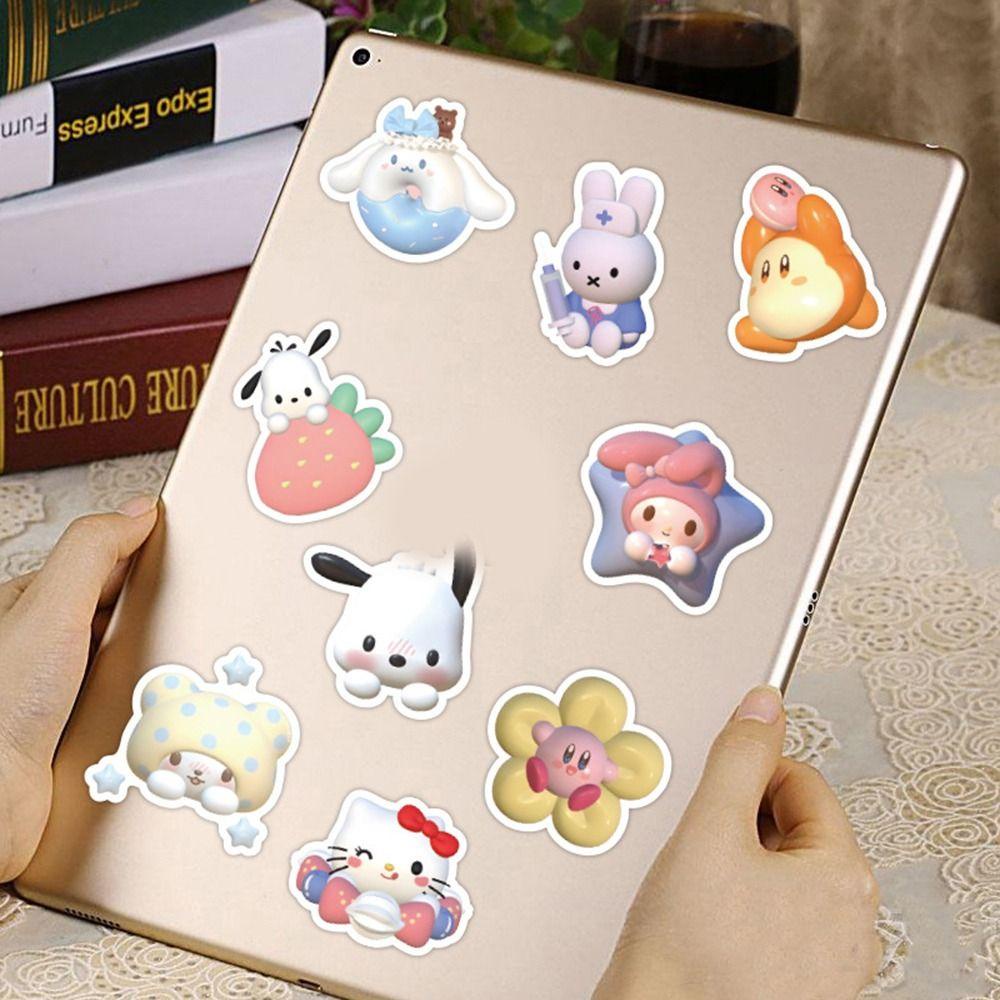 Lanfy 3D Stiker Hias Kartun Hello KT Scrapbooking Notebook Diary Stiker Handphone Alat Tulis Sticker