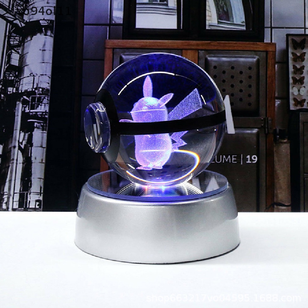 Xo Pokemon Bola Kristal 3D Mainan Snorlax Mewtwo Pikachu Angka Pokémon Mainan Lampu LED OL