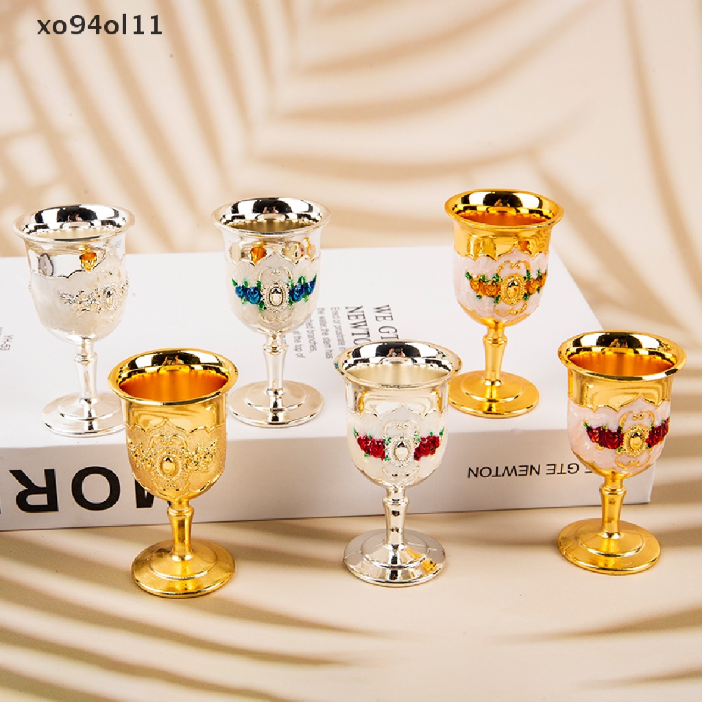 Xo 30ML Gelas Wine Gelas Champagne Minuman Goblet Cocktail Cup Gold Vintage OL