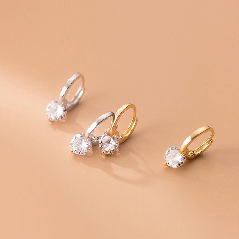 Papaozhu Mewah S925 Perak Berkilauan Zirkon 14 K Emas Anting Hoop Untuk Wanita Perempuan Chic Bersinar Kristal Menjuntai Anting-Anting Temperamen Telinga Perhiasan