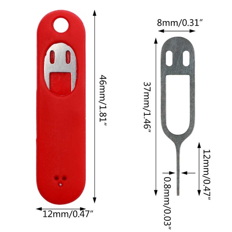 Kok Universal Sim Card Tray Opening Removal Tool Pin Eject Dengan Case Silikon- Dan Gantungan Kunci Untuk Tablet Ponsel