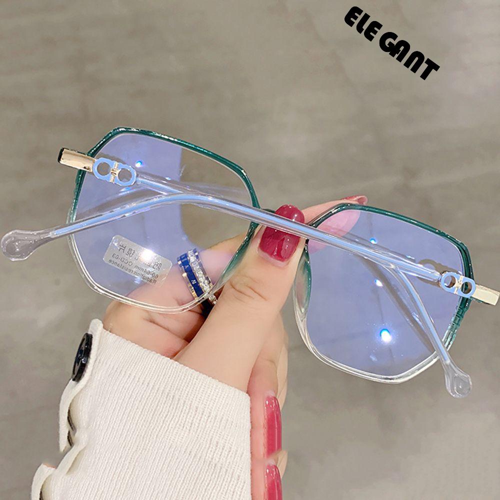 [Elegan] Kacamata Bingkai Temperamen Unik Retro Spectacles Fashion Transparan Kacamata Bingkai Sederhana Kacamata Anti Cahaya Biru