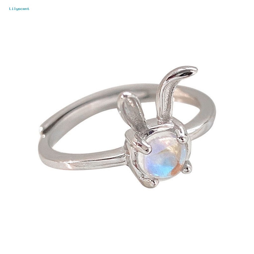 Lilyscent Semua Pertandingan Chic Cincin Aksesori Perhiasan Wanita Shiny Faux Crystal Animal Finger Ring Bright Luster