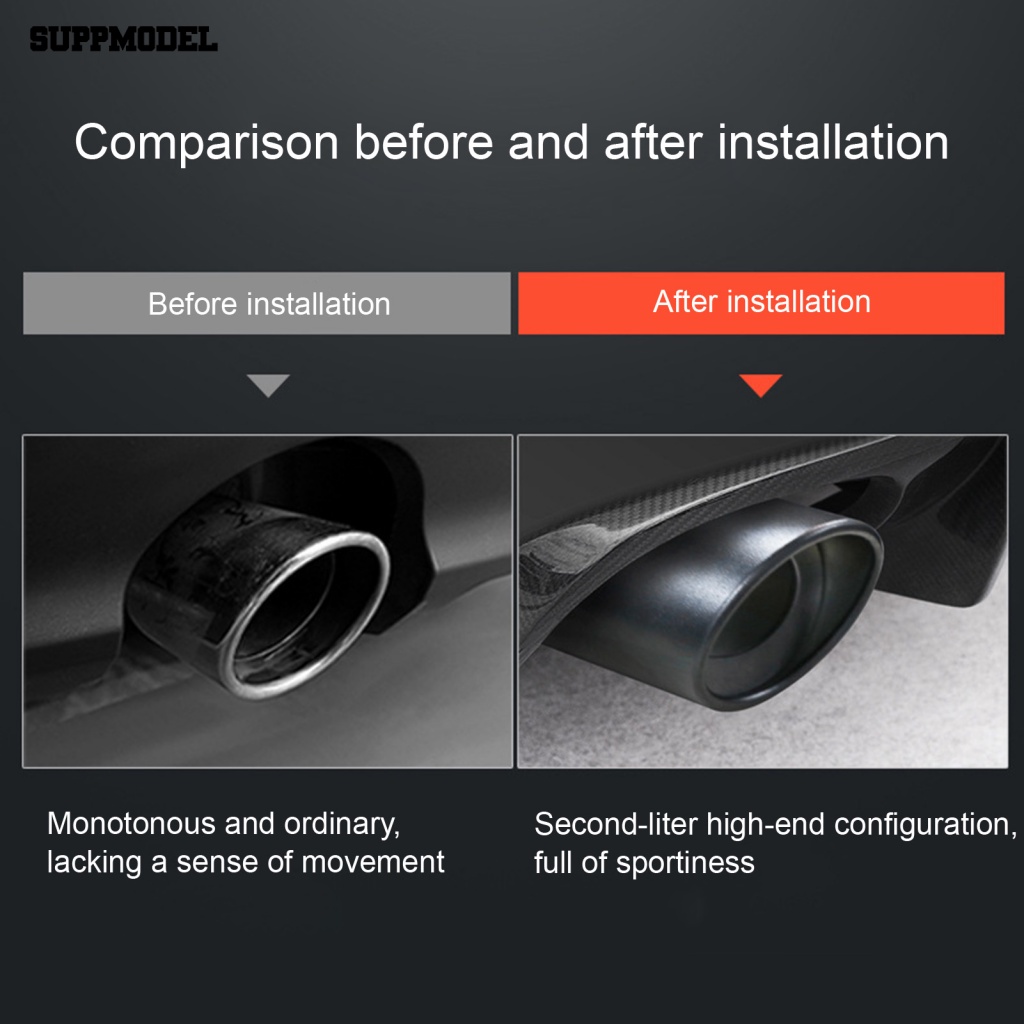 Suppmodel Ujung Knalpot Metal Tahan Lama Perlengkapan Mobil Universal Fit Car Exhaust Tip Pengganti Anti Karat