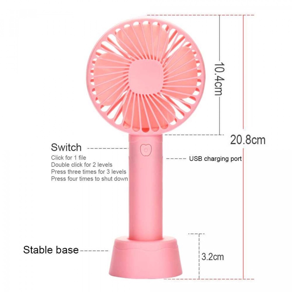 Kipas Angin Genggam Mini Portable Handheld Mini Fan USB Rechargeabel