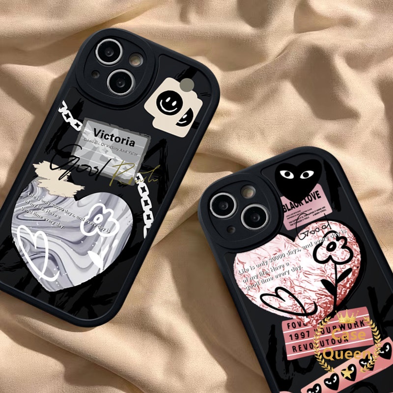 Trendy Brand Comme des Garcons Case Infinix Smart 6 5 Hot 10 Lite Note 8 9 10 Play Hot 11s 11s 11 10s 10T Ins Graffiti Love Heart Smile Soft Tpu Phone Cover