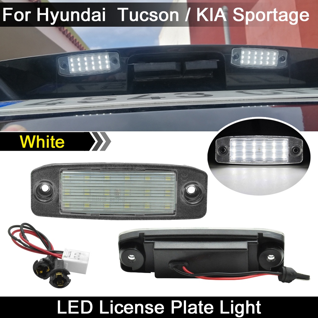 2pcs Lampu Plat Nomor Plat LED Putih Kecerahan Tinggi Lampu Untuk Kia Sportage 2011-2016 Untuk Hyundai Tucson 2005-2009