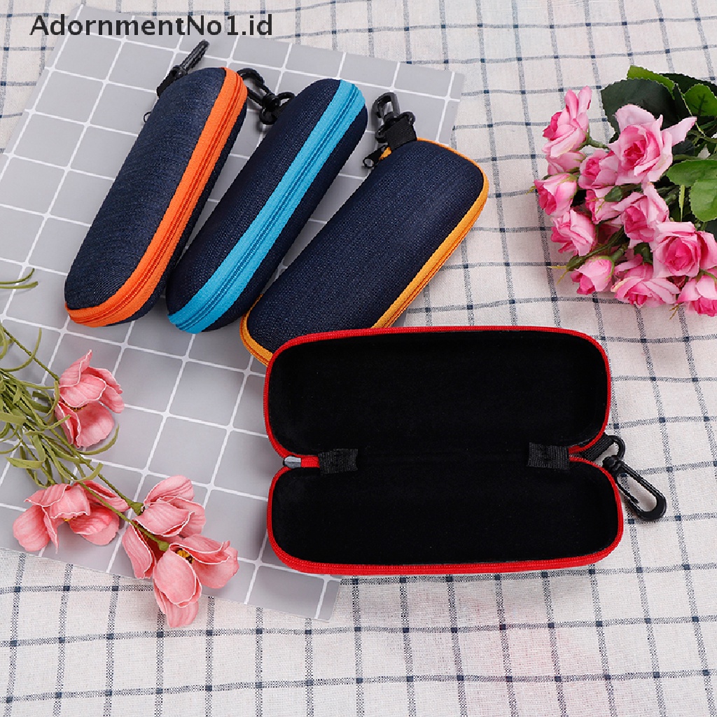 [AdornmentNo1] Kotak Kacamata Ritsleting grid Persegi Panjang Portabel hard eyewear box Untuk Kacamata Hitam  [ID] Baju Kaos Distro Pria Wanita Lengan Panjang [ID]