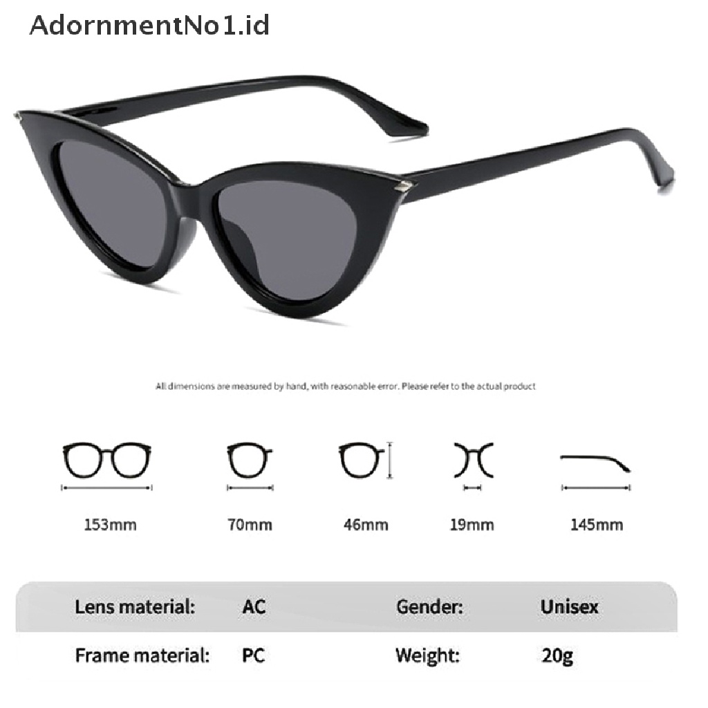 [AdornmentNo1] Vintage Cat Eye Kacamata Hitam Bingkai Kecil Retro Sunglasses UV400 Protection Eyewear Fashion Trendy Streetwear Eyewear [ID]