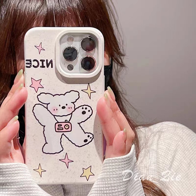 IPHONE Casing Ponsel Iphone11 ins Bahan Ramah Lingkungan Perlindungan Kamera Cocok Untuk Iphone14 13 12 14Plus Pro MAX 7 8Plus X XR XS MAX SE 12mini 13mini Model Empat Sudut Shockproof