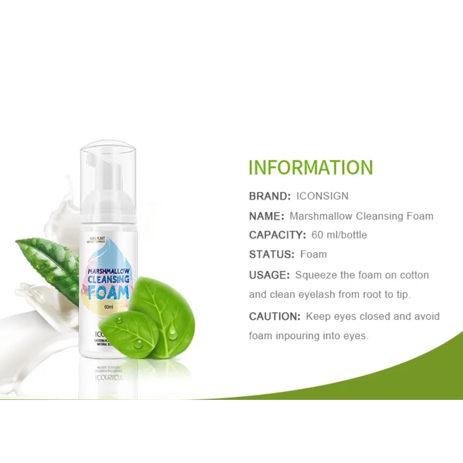 (READY &amp; ORI) ICONSIGN Marshmallow Lash Cleansing Foam Remover IRA-001