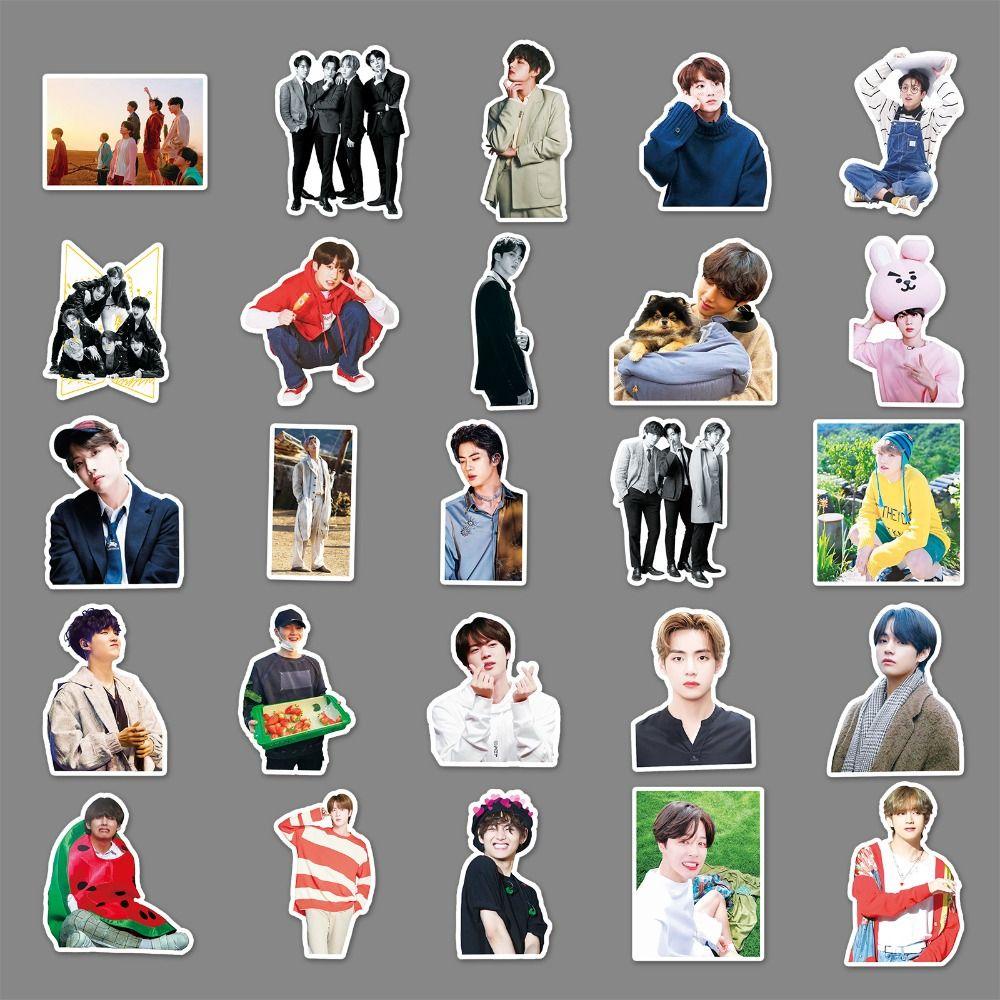 NEEDWAY Needway B-T-S Idol Stiker Anti Air Gantung Kim Laptop Kulit Mainan Fans Hadiah Kado Ulang Tahun Sticker Pack SUGA Fans Collection Hadiah Mainan Anak Perempuan Dekorasi Sticker Anti Air