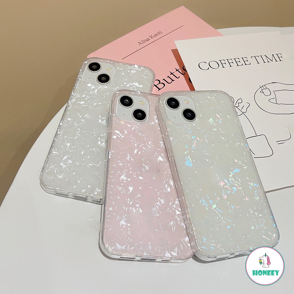 Casing Ponsel Marmer Shell Dream Glitter Untuk iPhone 13 Pro 12 11 Pro Max XR XS Max X14 Plus Cover Silikon Lembut Motif Keong