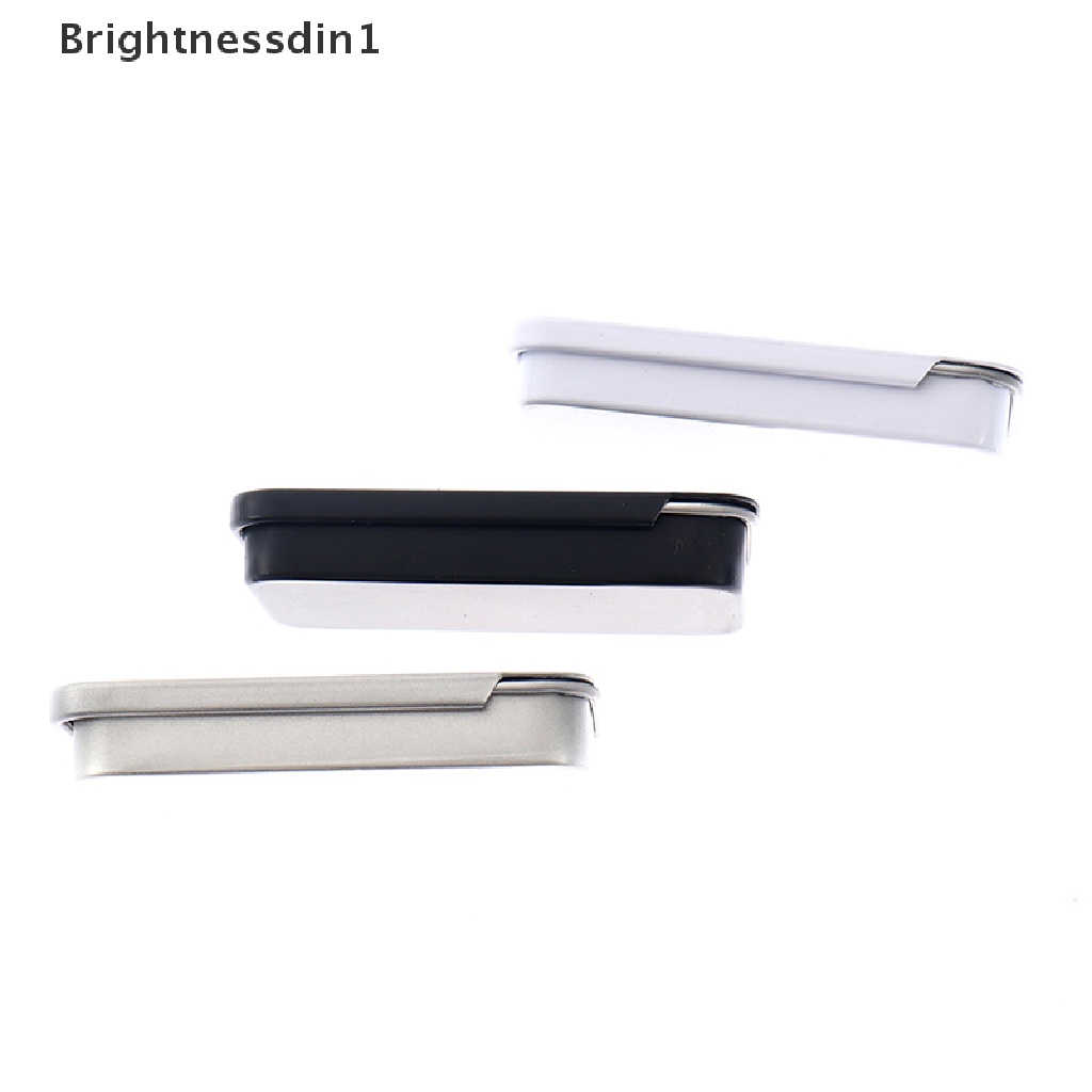 [Brightnessdin1] Mini Tin Box Bins Jar Persegi Panjang Kotak Besi Kosong Portable Lip Cream Penyimpanan Untuk Perhiasan Pernikahan Candy Pill Cases Butik