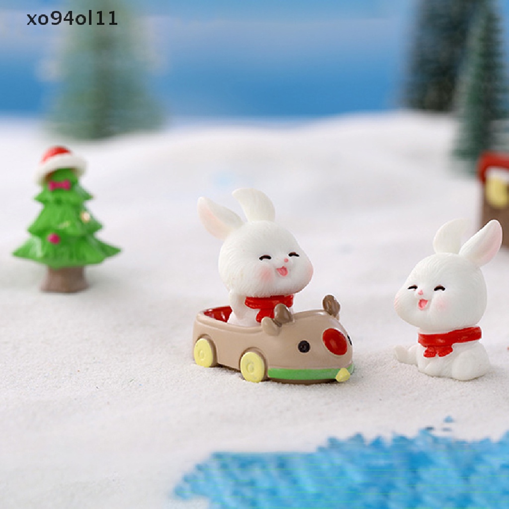 Xo Miniatur Ornamen Kelinci Natal Lucu Micro Landscape Bunny Untuk Dekorasi Rumah OL