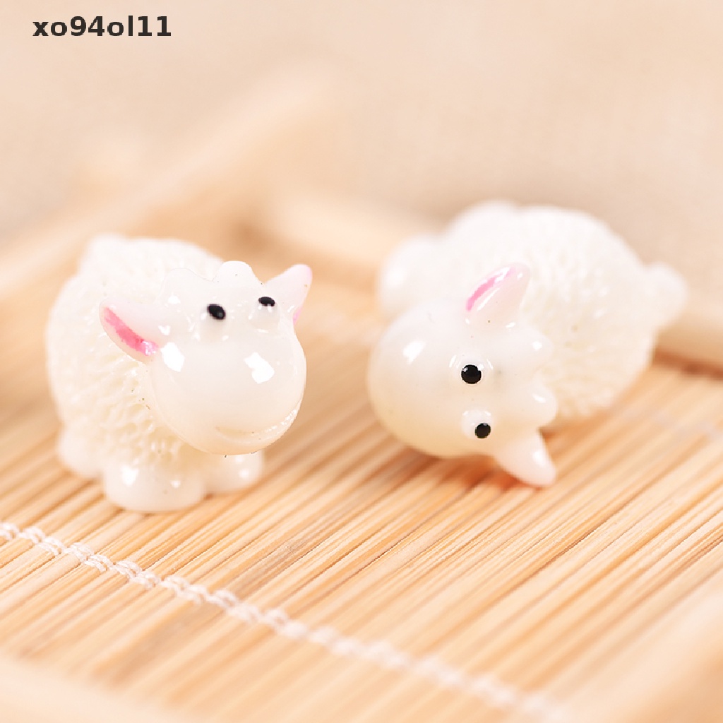 Xo 5pcs/set kawaii Hewan Domba mini Rumah micro Peri Taman Patung Miniatur Dekorasi Taman Rumah diy Aksesoris OL