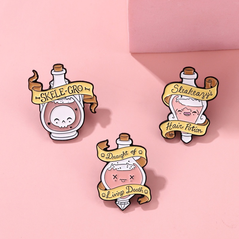 Kreatif Bentuk Botol Enamel Pin Logam Kartun Hadiah Perhiasan Indah Pribadi Untuk Teman Perempuan