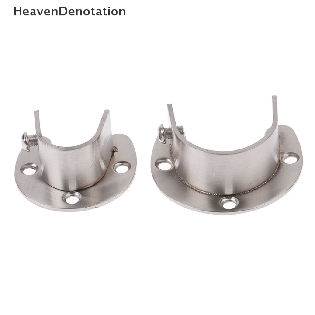 [HeavenDenotation] 19 /22 /25/32mm Lemari Pakaian Stainless Steel Rod Socket Flange Rod Holder HDV