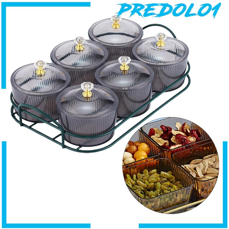 [Predolo1] Wadah Saji Sekat Dengan Tutup Nampan Buah Kering Untuk Home Caddy Appetizer