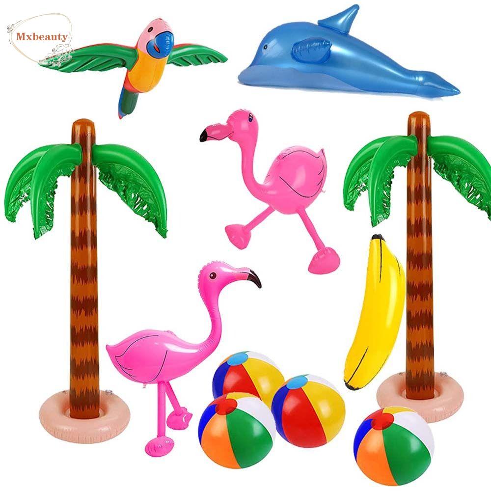 Mxbeauty Inflatable Tropical Palm Tree Party Decor Mainan Anak Backdrop Decor Summer Toys Mainan Tiup Monkey Balloon Air Balloon Kolam Renang Mainan