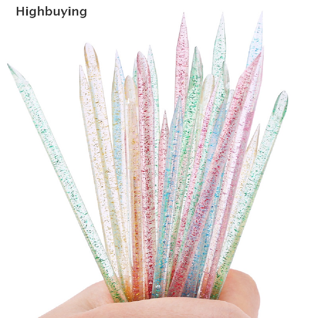 Hbid 100Pcs Reusable Crystal Stick Kutikula Remover Alat Perawatan Kuku Manicures Tools Glory