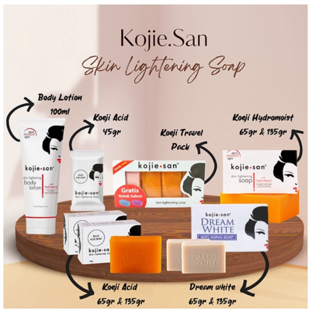 KOJIE SAN Skin Lightening Soap Kojic acid |  Sabun Badan Dan Muka Kojic acid