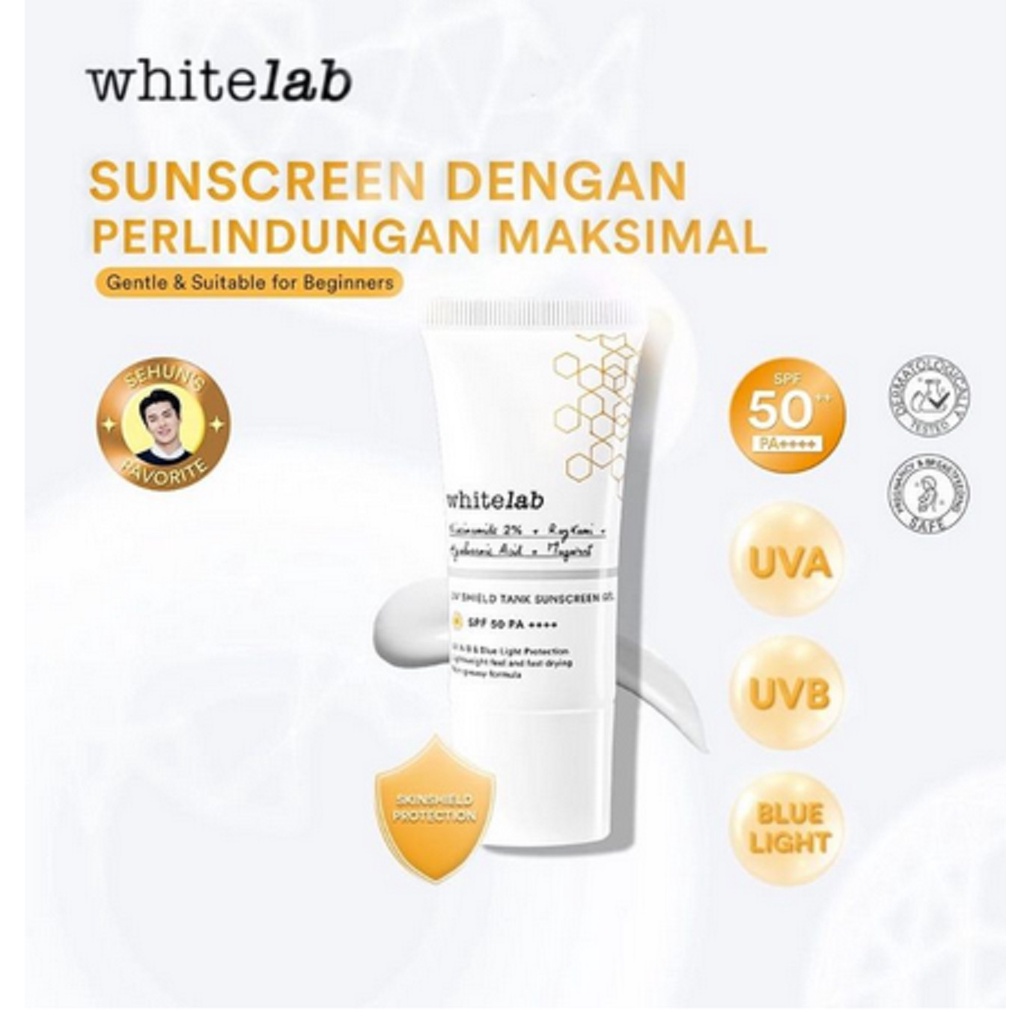 WHITELAB UV Shield Tank Sunscreen Gel SPF 50++ PA++++ - Sunscreen Sunblock WHITELAB 30 gr