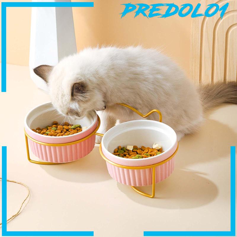 [Predolo1] Raised Cat Food Bowl Food Dispenser Mangkuk Makanan Anjing Mangkuk Makan Makanan Air Cat Dish