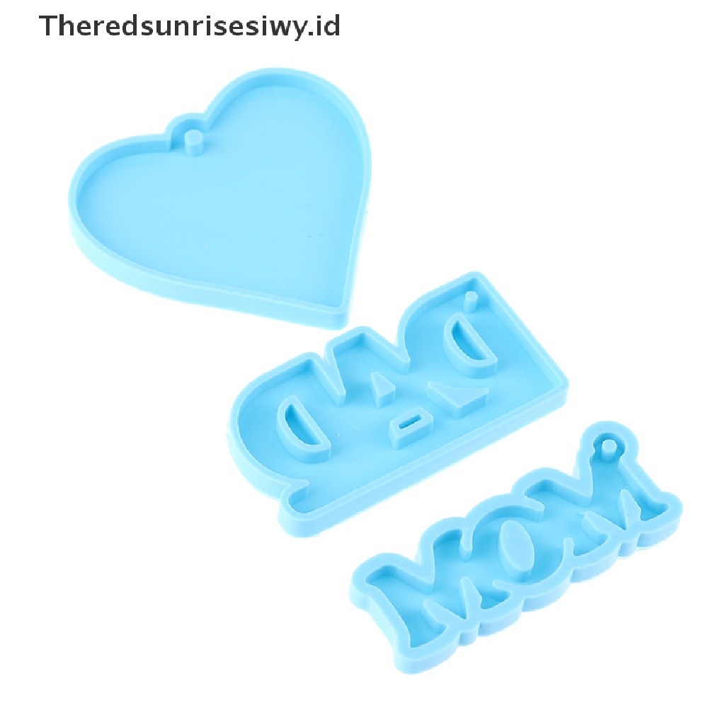 # Kado Mom &amp; PAPA DIY # Ayah Ibu Cinta Huruf Gantungan Kunci Cetakan DIY Membuat Perhiasan Liontin Clay Heart Mold~