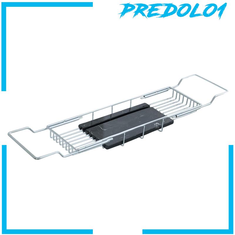 [Predolo1] Tray Bathtub Caddy Dengan Slot Bathroom Tray Steel Untuk Bathtub Shower Kamar Mandi