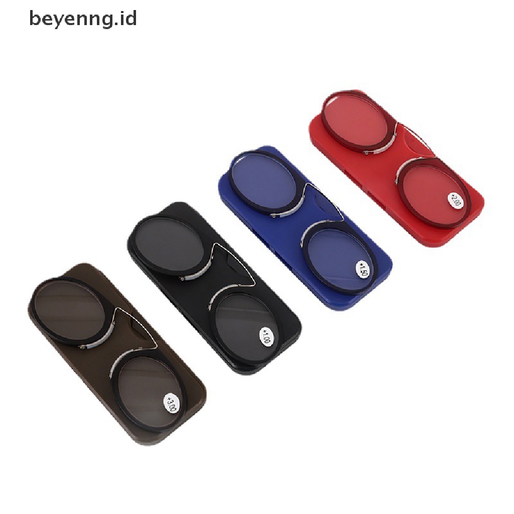 Beyen Styles Hot Sale Stick On Phone Mini Clip Nose Bridge Kacamata Baca Kacamata Baca Kartu Ultra Tipis Kacamata Presbyopic Portabel Dengan Case ID