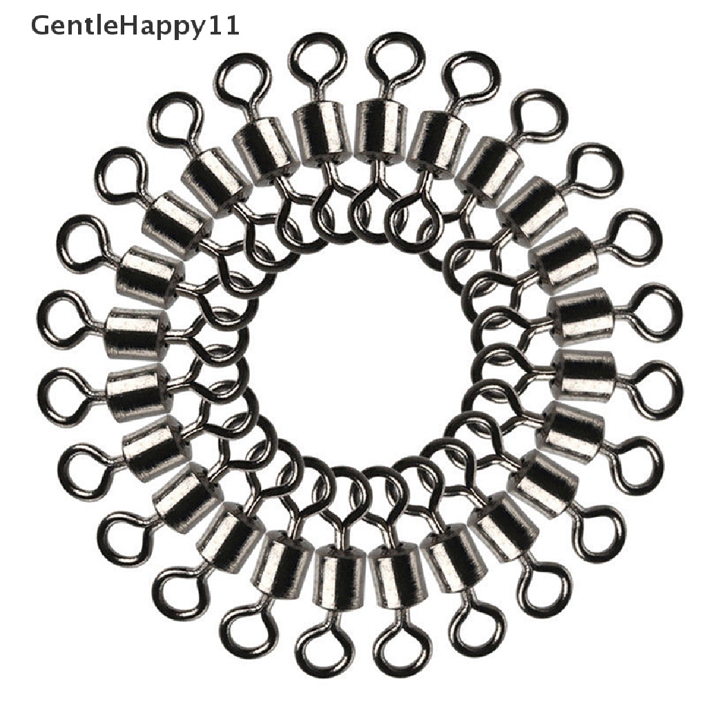 Gentlehappy New Hot 100PCS Fishing Barrel Bearing Rolling Swivel Solid Ring LB Lures Konektor 4ukuran id