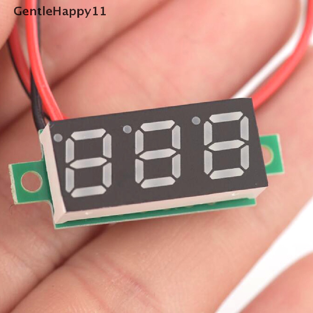 Gentlehappy 2-kabel Mini DC 2.5-30V Voltmeter LED Panel 3-Digital Display Pengukur Tegangan id