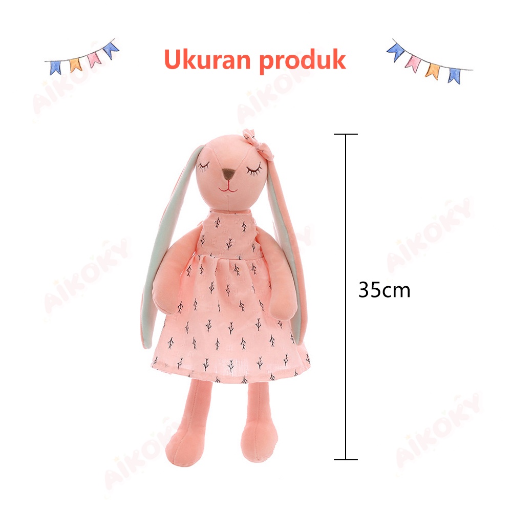 Aikoky Boneka Kelinci Mainan Telinga Panjang Bahan Plush