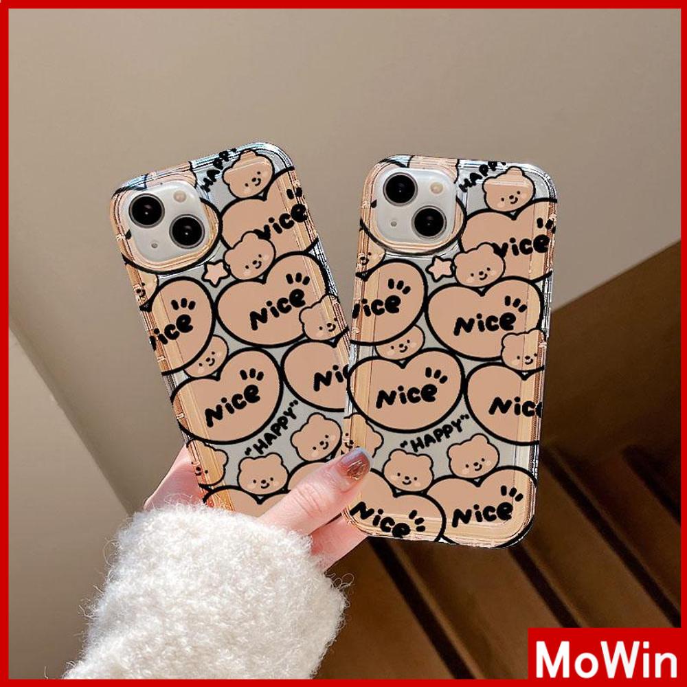 For iPhone 14 Pro Max iPhone Case Clear Case TPU Soft Case Airbag Shockproof Protection Camera Brown Cute Bear Compatible with iPhone 13 Pro Max iPhone 12 Pro Max 11 7Plus 6Plus XR