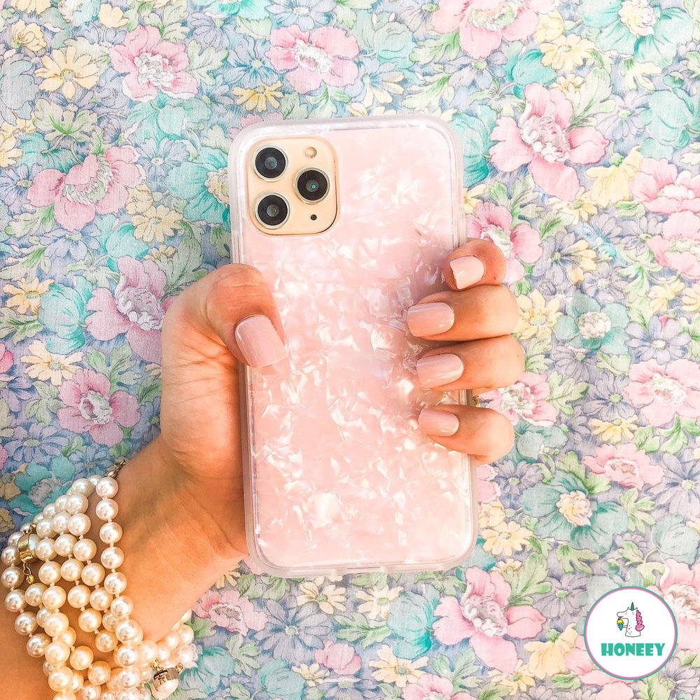 Case Silikon Motif Cangkang Pink Kompatibel Untuk iPhone 14 Pro 13 12 11 Pro Max XR XS Max X14 Plus Penutup Belakang Gradasi